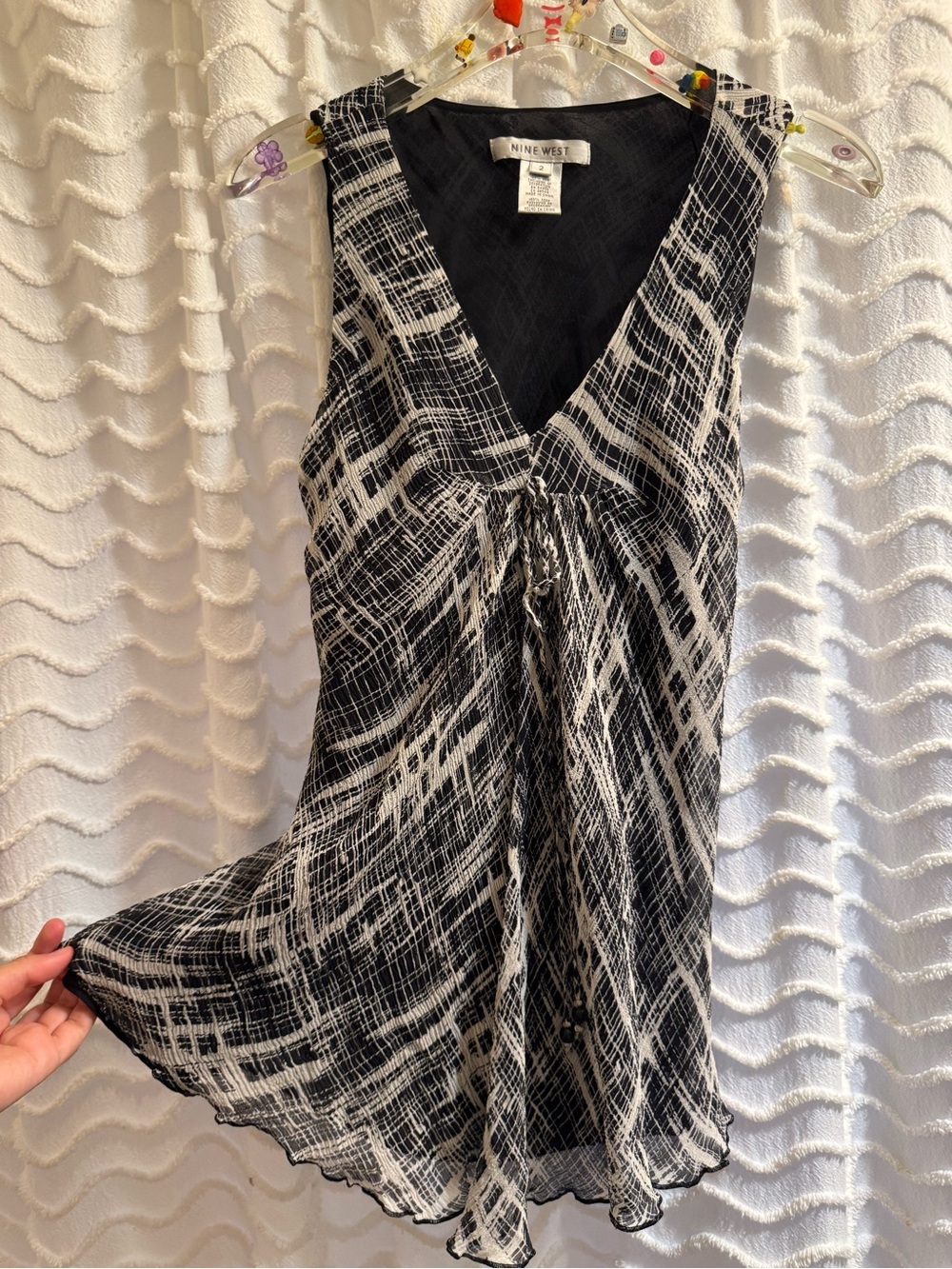 Nine West 100% Silk V-neck Top